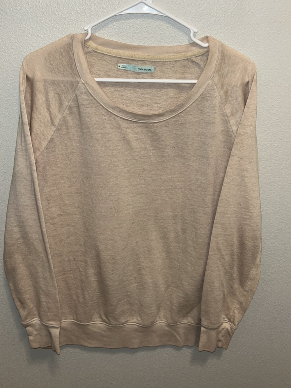 Maurices Light Beige Scoop Neck Sweater